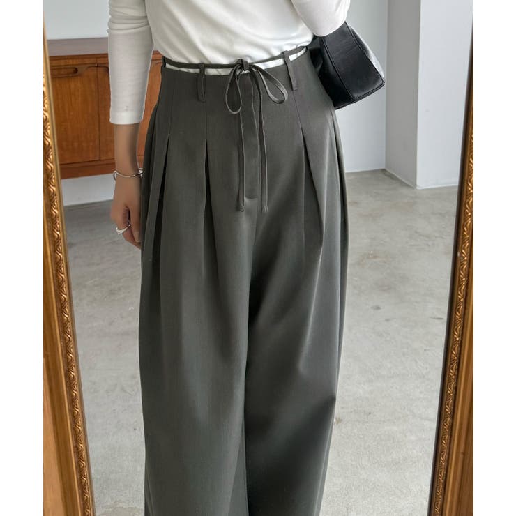 callautia リボンデザインワイドパンツ | JUNOAH | 詳細画像13 