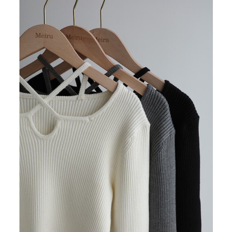 Meiru クロスネックリブニット | JUNOAH | 詳細画像13 