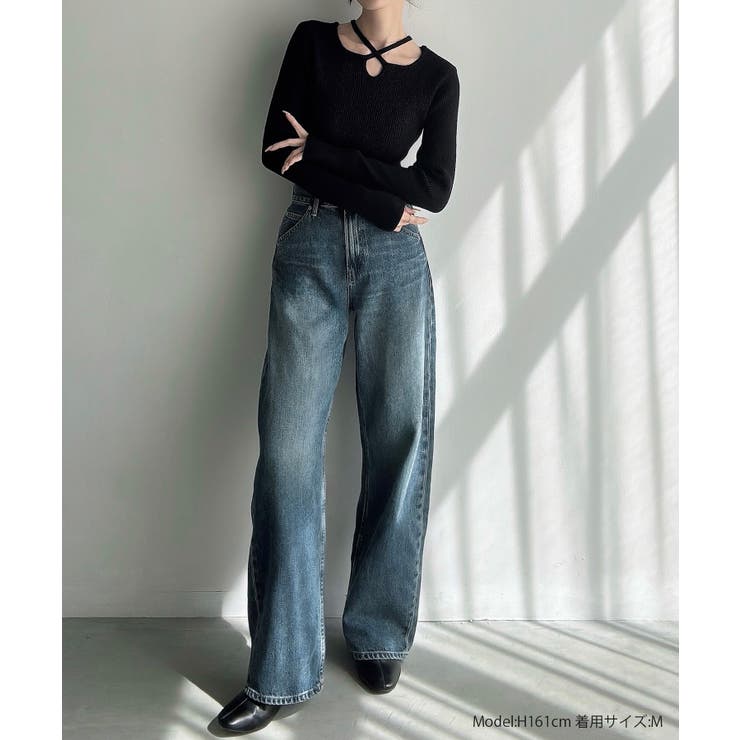 Meiru クロスネックリブニット | JUNOAH | 詳細画像2 