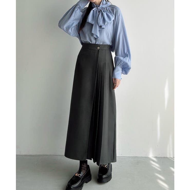 Meiru プリーツラップミディアムスカート[品番：AMTW0012672]｜JUNOAH