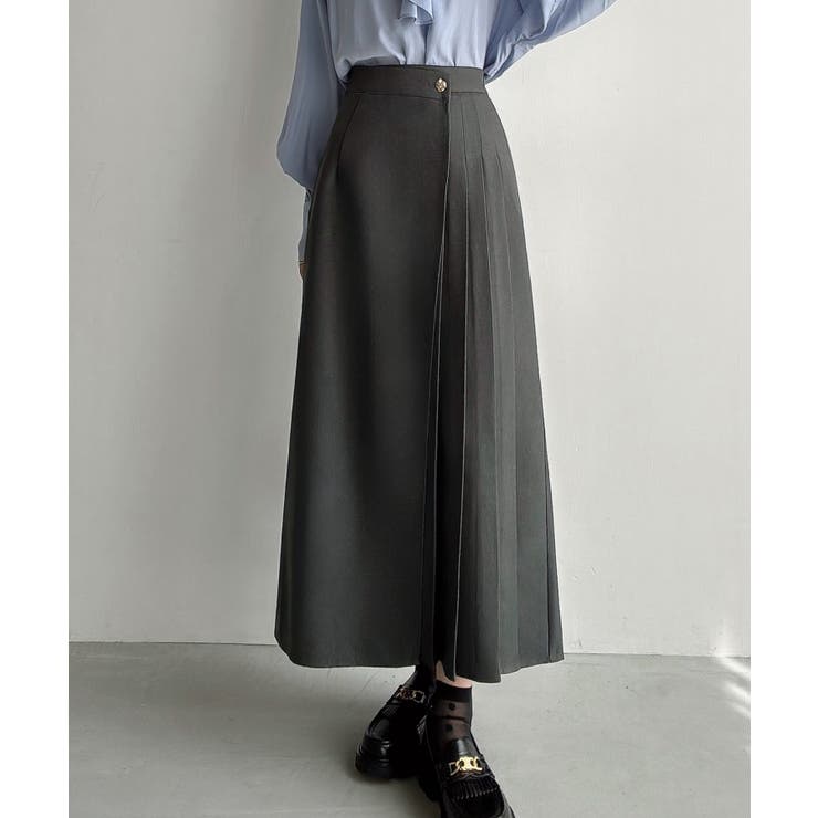 美品✨新作SOEJU ラッププリーツスカート　チャコール　Mサイズ　完売品 ラッププリーツスカート - SOÉJU online store｜上質な大人の女性の