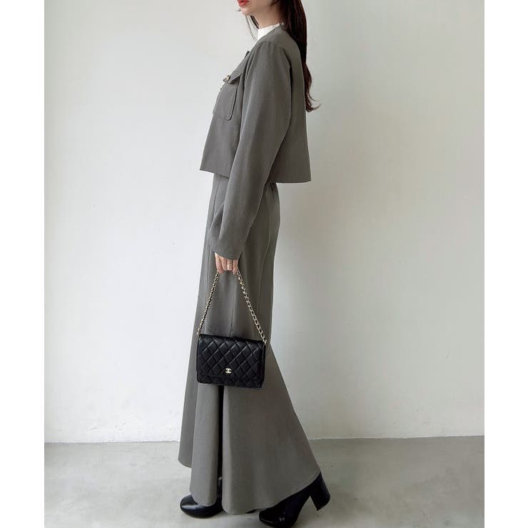 Meiru ノーカラージャケット＋マーメイドスカートSET（薄手、裏地なし） | JUNOAH | 詳細画像14 