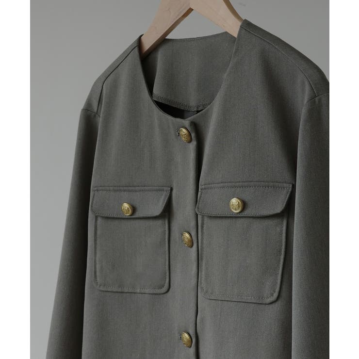 Meiru ノーカラージャケット＋マーメイドスカートSET（薄手、裏地なし） | JUNOAH | 詳細画像17 