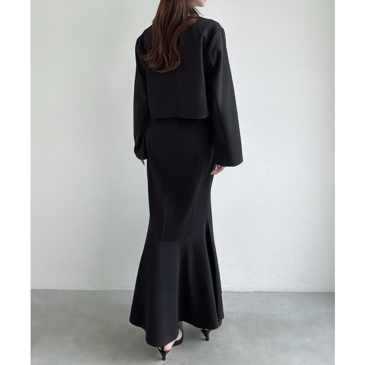 Meiru ノーカラージャケット＋マーメイドスカートSET（薄手、裏地なし） | JUNOAH | 詳細画像7 