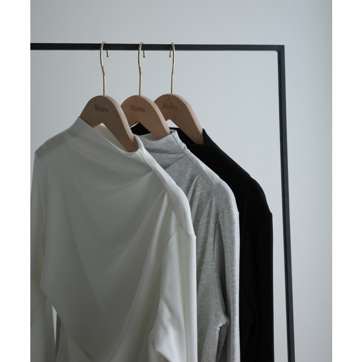 Meiru 薄手モックネックドレープトップス | JUNOAH | 詳細画像16 