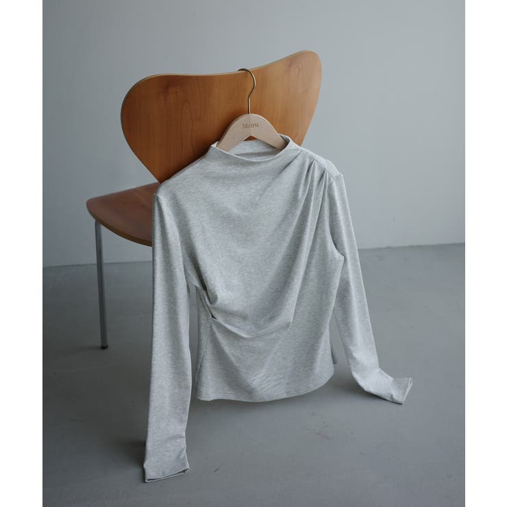 Meiru 薄手モックネックドレープトップス | JUNOAH | 詳細画像18 