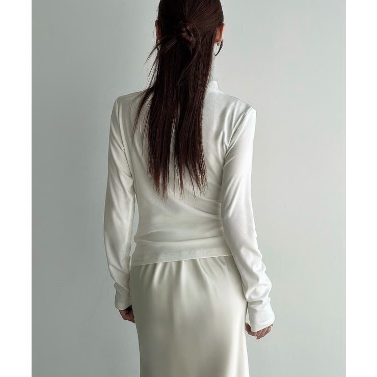 Meiru 薄手モックネックドレープトップス | JUNOAH | 詳細画像4 