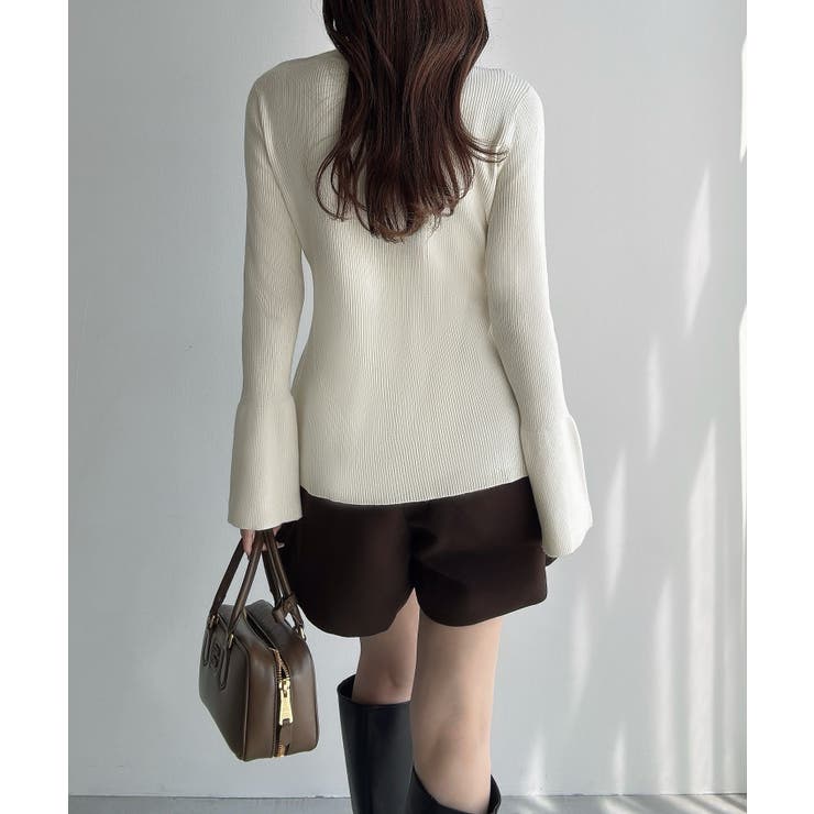 Meiru ロング丈ニュアンス釦ニットカーディガン | JUNOAH | 詳細画像15 