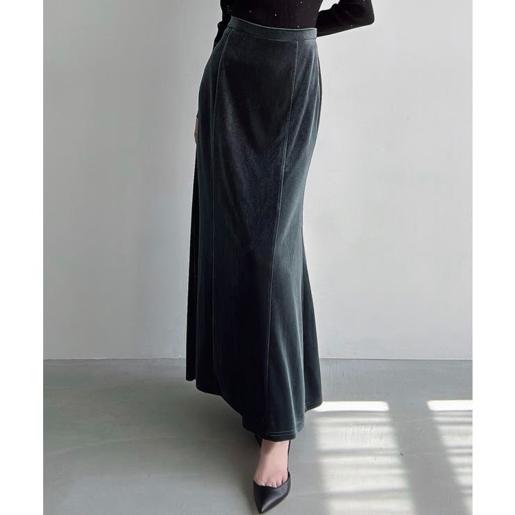 Meiru ベロアマーメイドスカート(薄手)[品番：AMTW0012738]｜JUNOAH