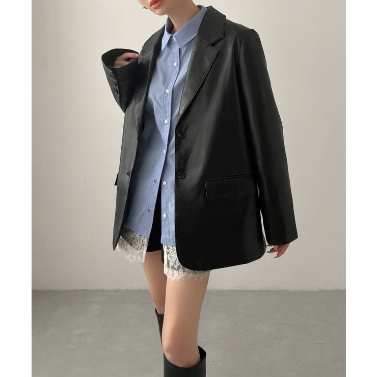 オーバーサイズPUレザージャケット | JUNOAH | 詳細画像2 