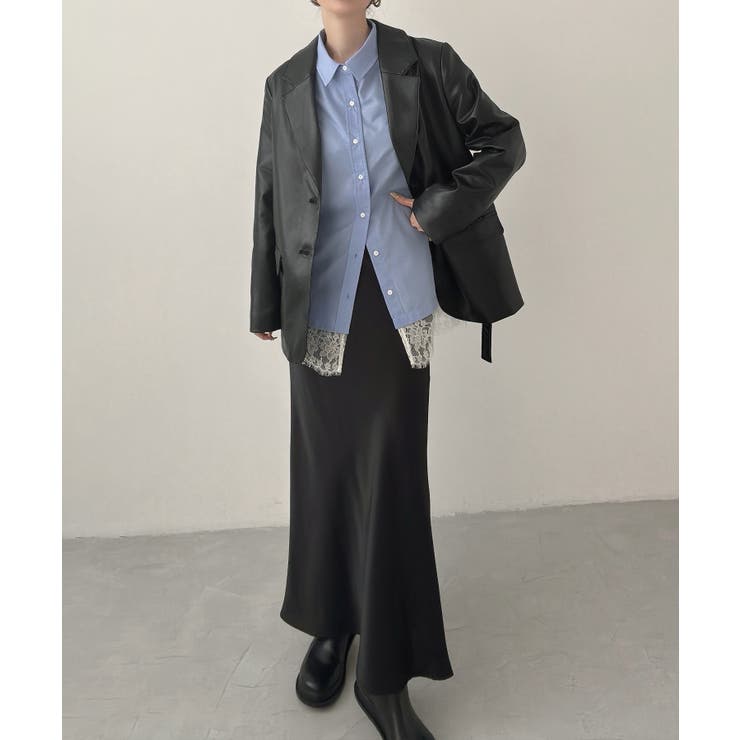 オーバーサイズPUレザージャケット | JUNOAH | 詳細画像3 