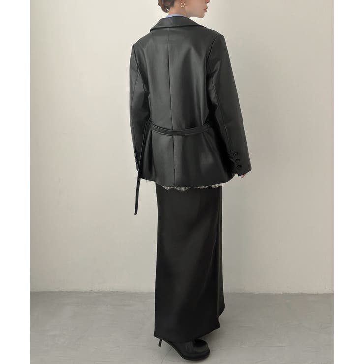 オーバーサイズPUレザージャケット | JUNOAH | 詳細画像4 