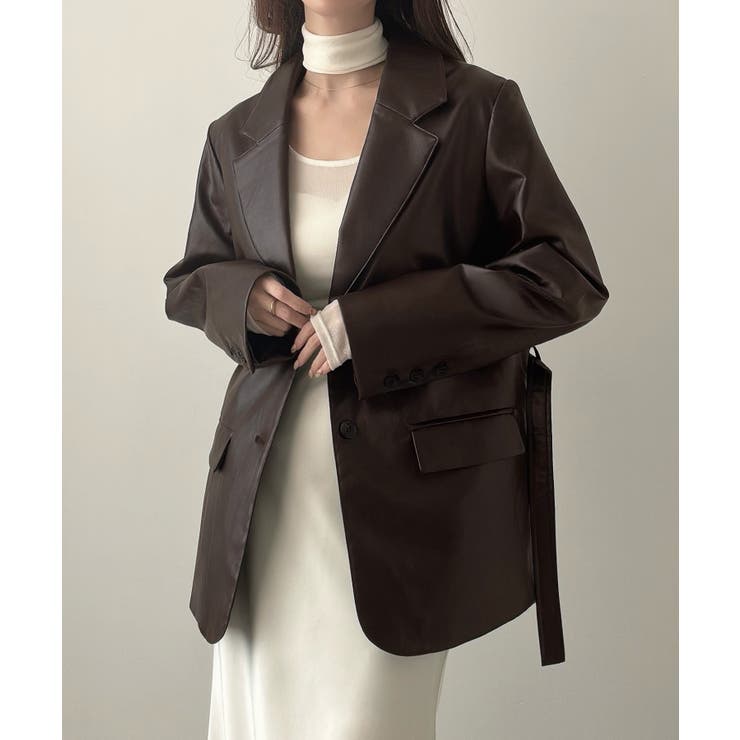 オーバーサイズPUレザージャケット | JUNOAH | 詳細画像7 