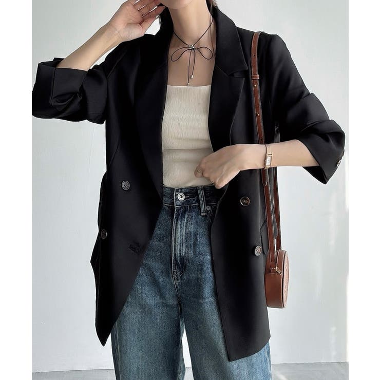 ブラック | Meiru ダブルテーラードジャケット | JUNOAH