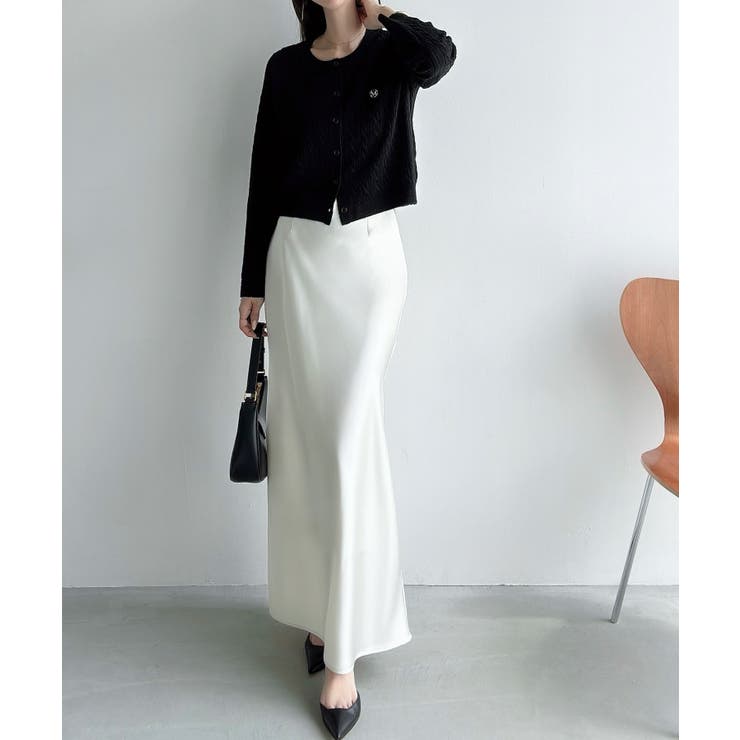 Meiru ロゴモチーフケーブルショートニットカーディガン | JUNOAH | 詳細画像7 