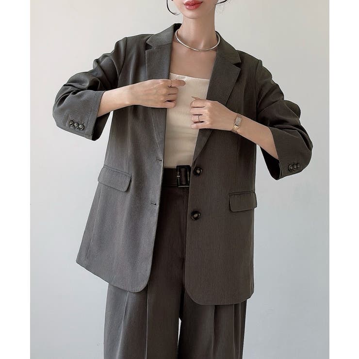 Meiru ベルト付きツータックワイドパンツ | JUNOAH | 詳細画像13 