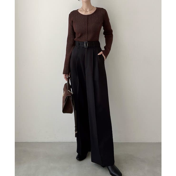 Meiru バックオープンリブニット | JUNOAH | 詳細画像15 