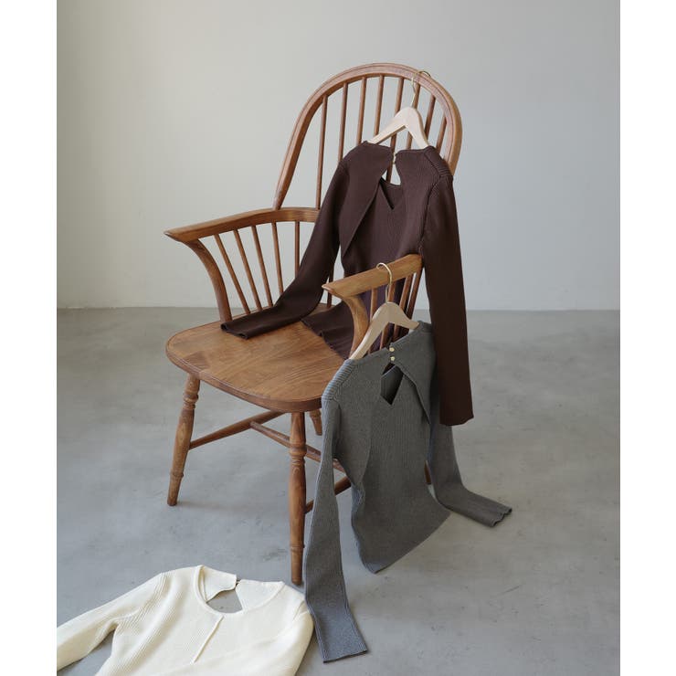 Meiru バックオープンリブニット | JUNOAH | 詳細画像16 