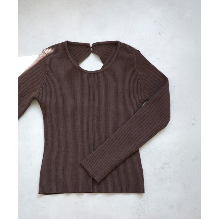 Meiru バックオープンリブニット | JUNOAH | 詳細画像18 