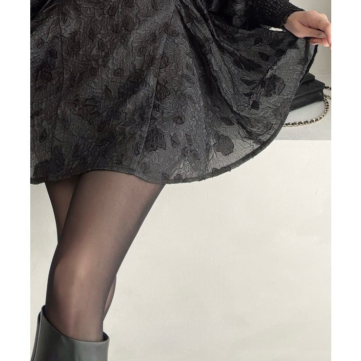 Meiru スクエアネックジャガードペプラムトップス（薄手） | JUNOAH | 詳細画像10 