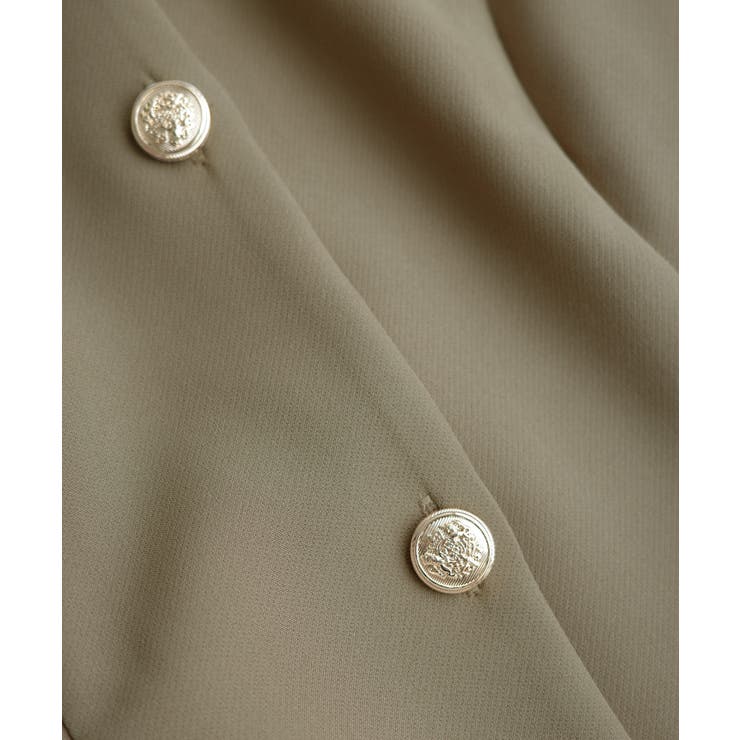 Meiru ゴールドボタンペプラムベスト+スラックスset(薄手、裏地なし) | JUNOAH | 詳細画像18 