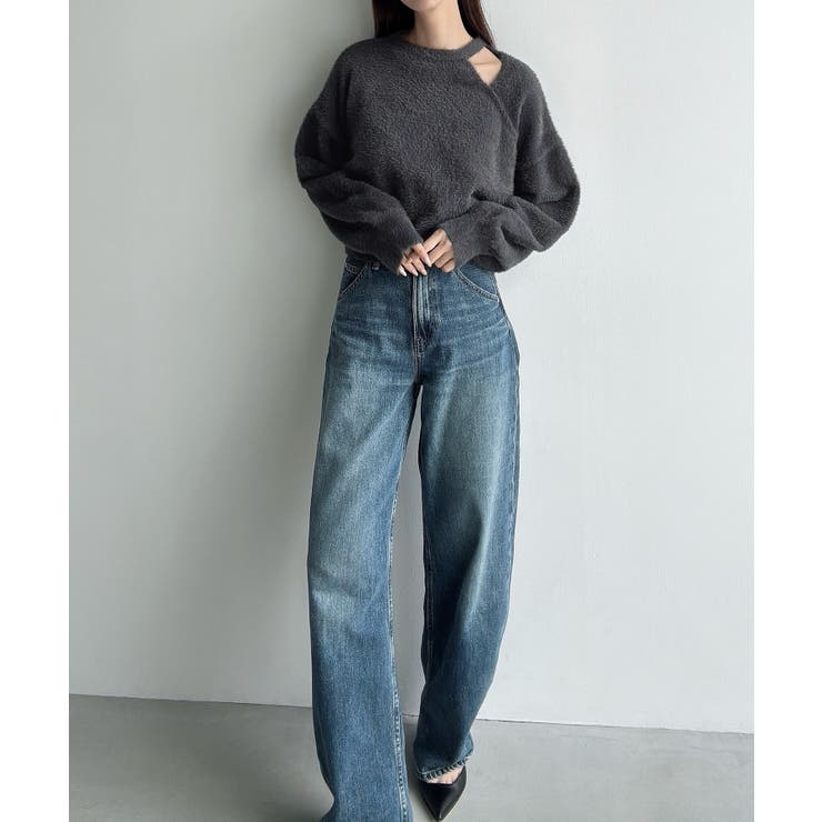 Meiru カットデザインシャギーショートニット | JUNOAH | 詳細画像11 