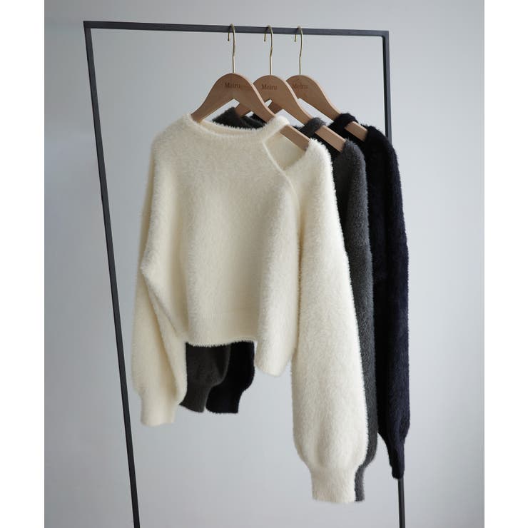 Meiru カットデザインシャギーショートニット | JUNOAH | 詳細画像13 