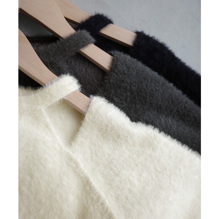 Meiru カットデザインシャギーショートニット | JUNOAH | 詳細画像14 