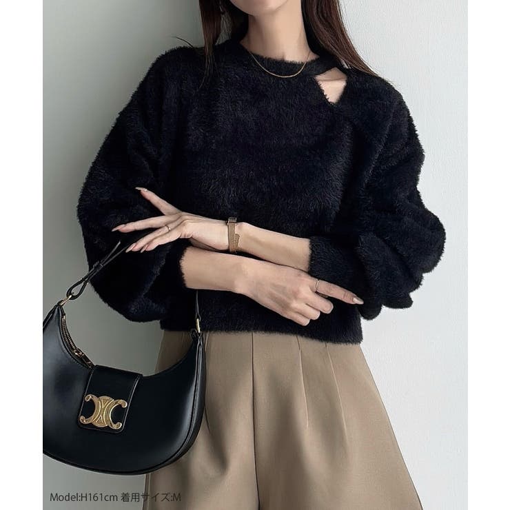 Meiru カットデザインシャギーショートニット | JUNOAH | 詳細画像2 