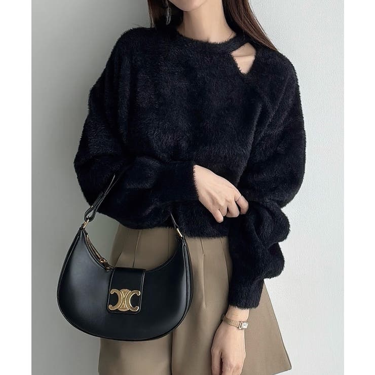 Meiru カットデザインシャギーショートニット | JUNOAH | 詳細画像3 