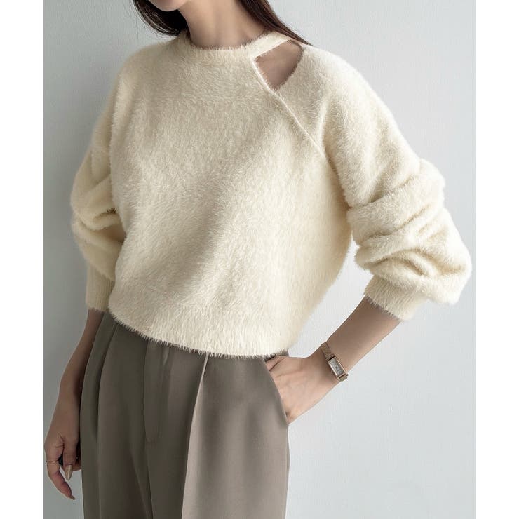 Meiru カットデザインシャギーショートニット | JUNOAH | 詳細画像6 