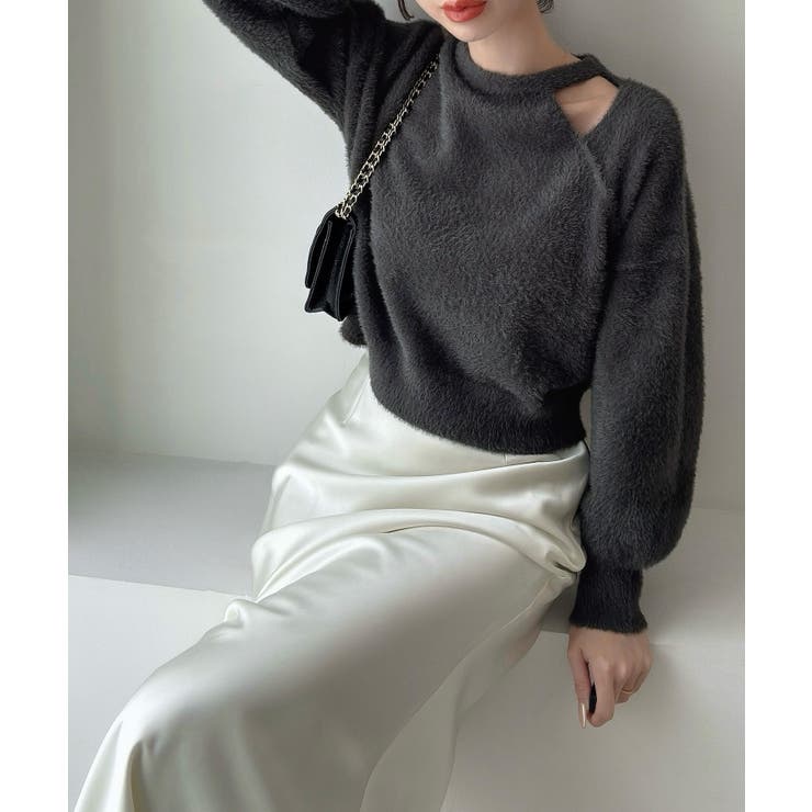 Meiru カットデザインシャギーショートニット | JUNOAH | 詳細画像9 