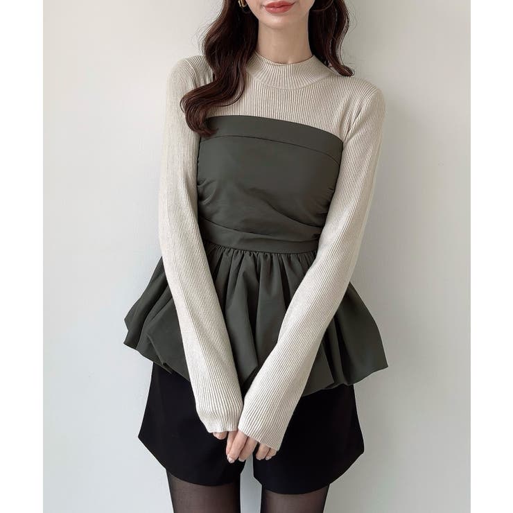 Meiru バルーンビスチェドッキングニット | JUNOAH | 詳細画像10 