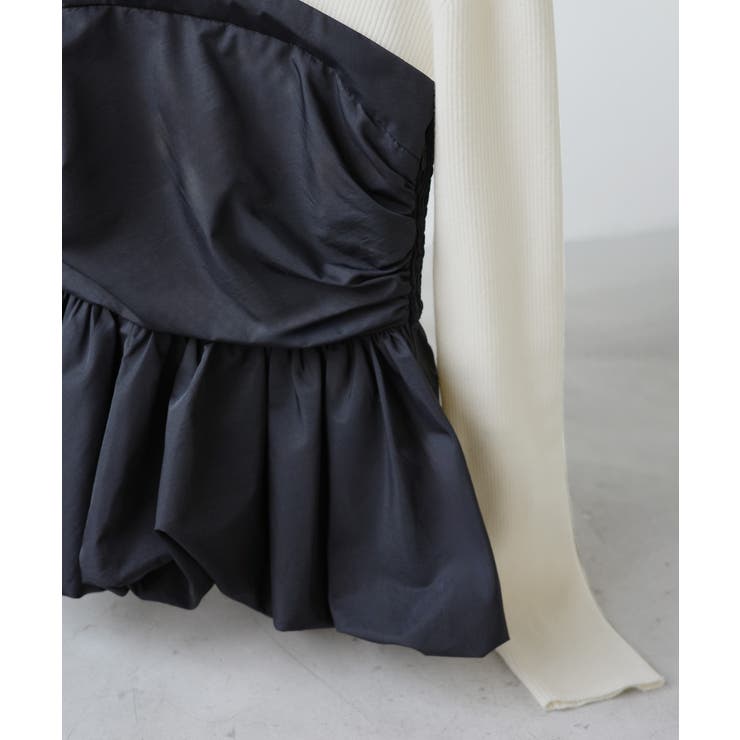 Meiru バルーンビスチェドッキングニット | JUNOAH | 詳細画像16 