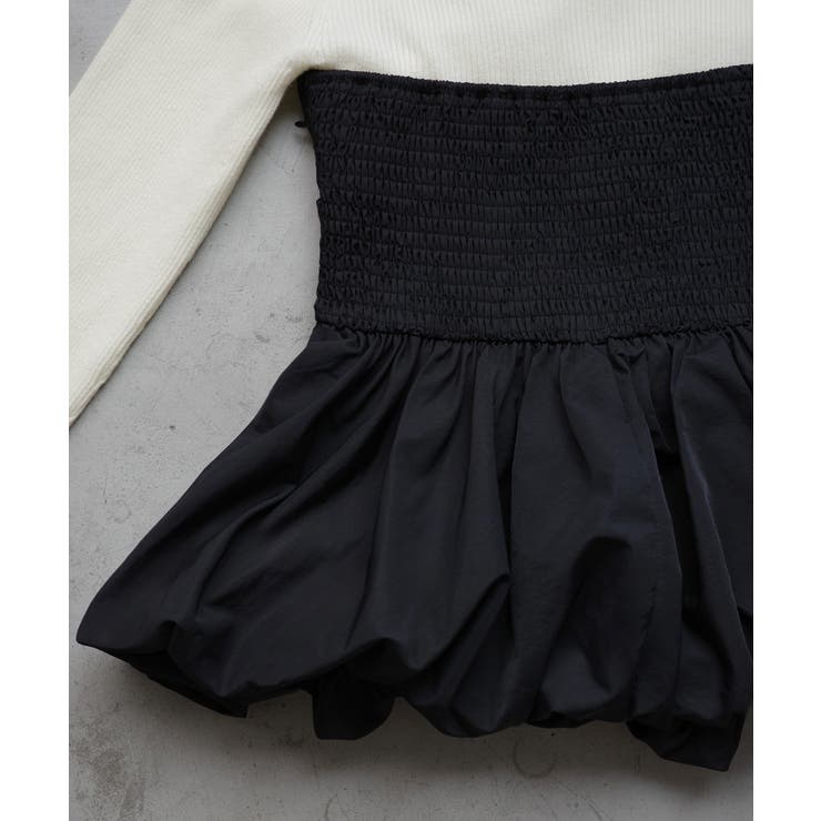 Meiru バルーンビスチェドッキングニット | JUNOAH | 詳細画像17 