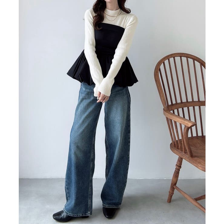 Meiru バルーンビスチェドッキングニット | JUNOAH | 詳細画像5 