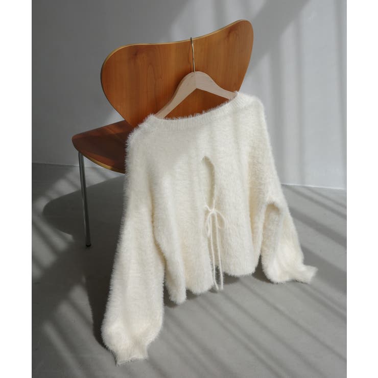 Meiru シャギーバックリボンニット | JUNOAH | 詳細画像15 