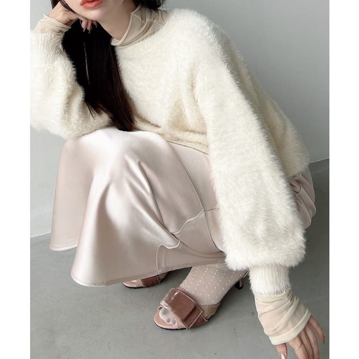 Meiru シャギーバックリボンニット | JUNOAH | 詳細画像5 