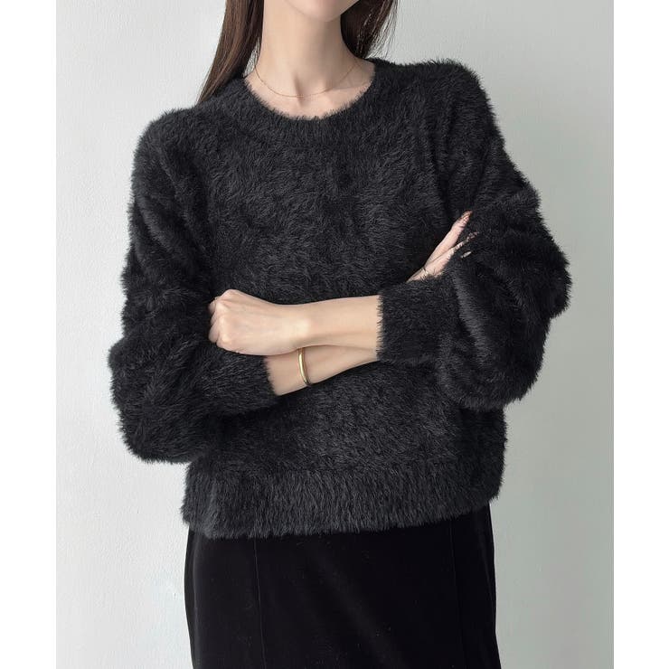 Meiru シャギーバックリボンニット | JUNOAH | 詳細画像6 