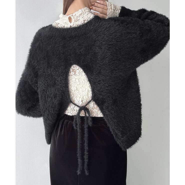 Meiru シャギーバックリボンニット | JUNOAH | 詳細画像8 