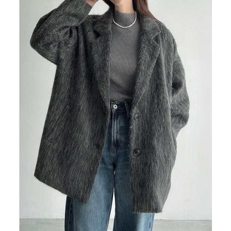 Meiru コクーンスリーブシャギージャケットコート | JUNOAH | 詳細画像11 