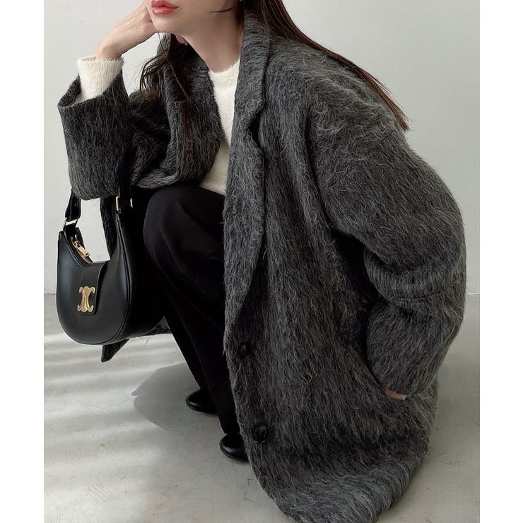 Meiru コクーンスリーブシャギージャケットコート | JUNOAH | 詳細画像12 