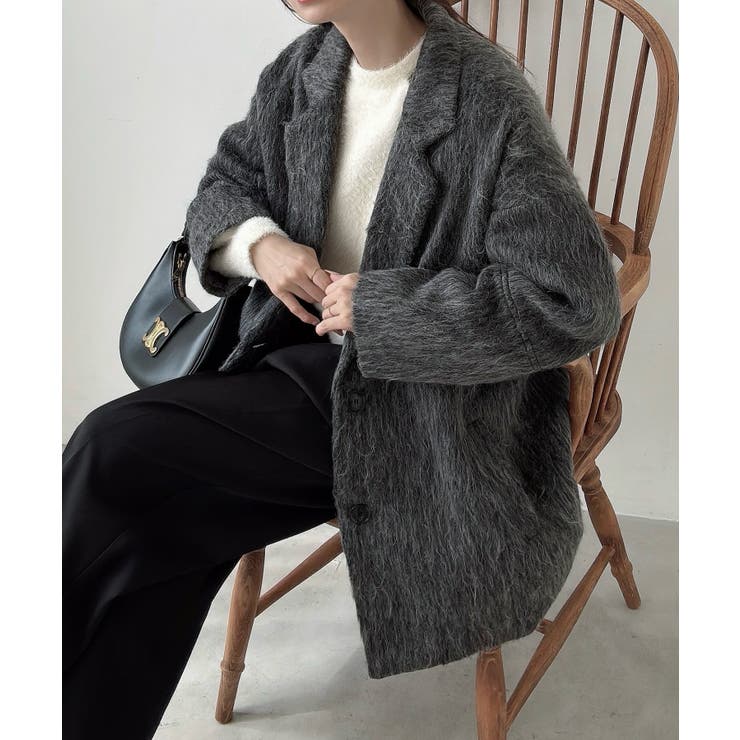 Meiru コクーンスリーブシャギージャケットコート | JUNOAH | 詳細画像13 