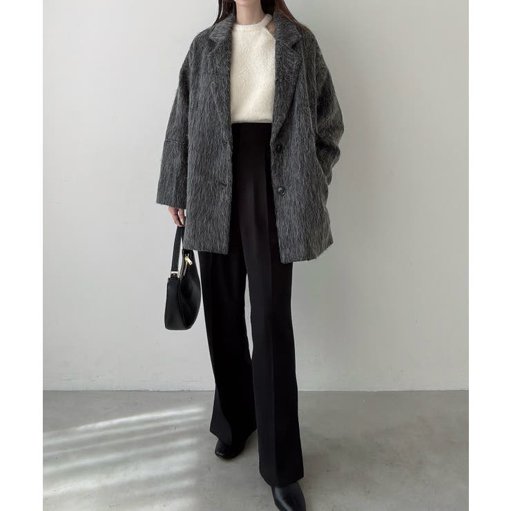 Meiru コクーンスリーブシャギージャケットコート | JUNOAH | 詳細画像14 