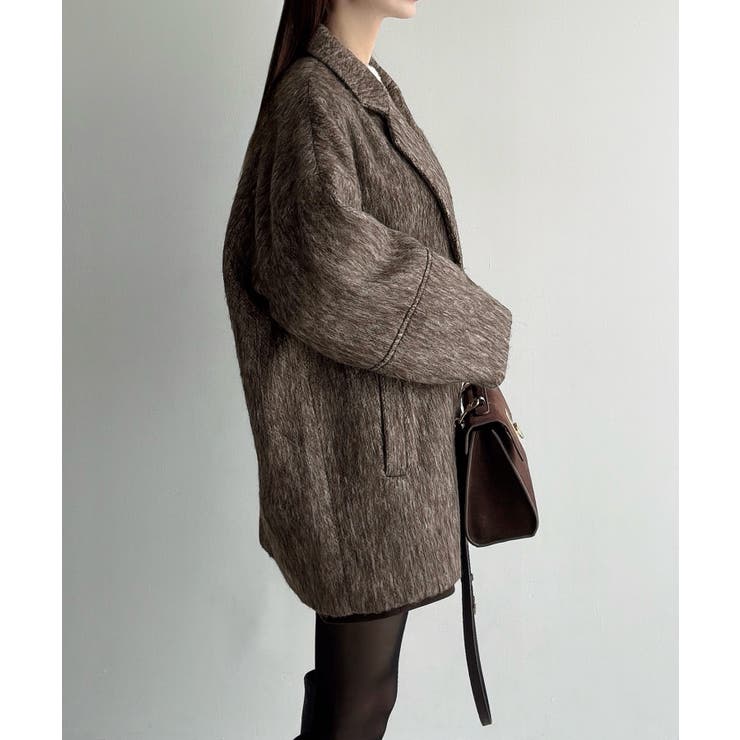 Meiru コクーンスリーブシャギージャケットコート | JUNOAH | 詳細画像3 