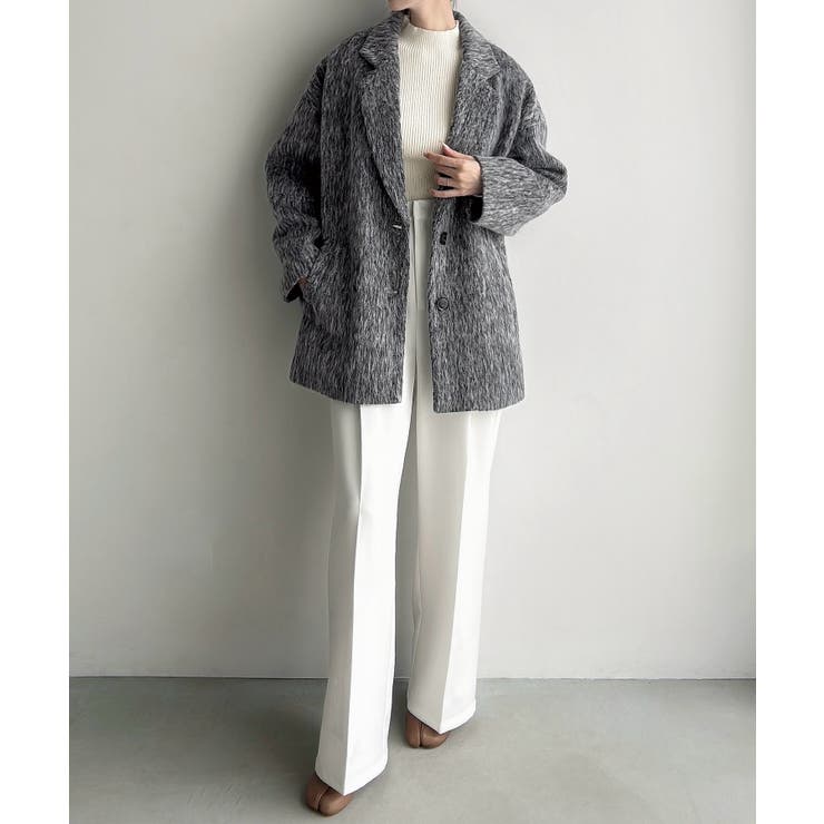 Meiru コクーンスリーブシャギージャケットコート | JUNOAH | 詳細画像8 