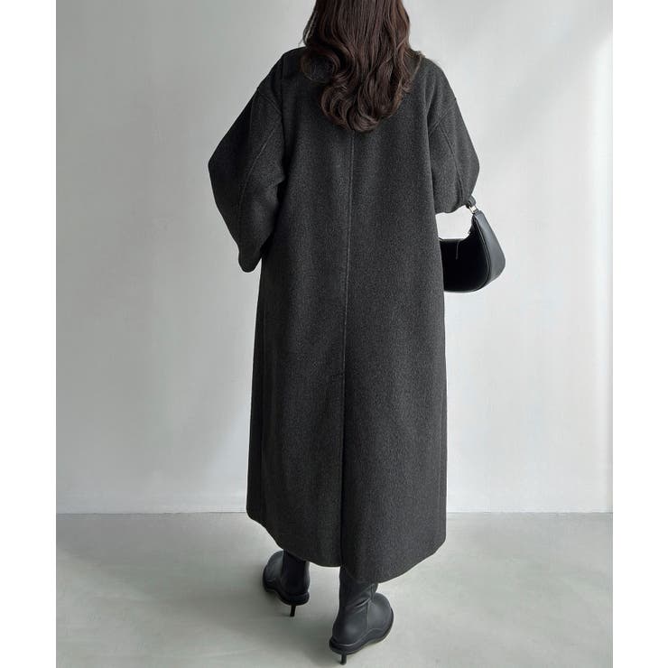 Meiru スタンドカラーロングコート | JUNOAH | 詳細画像10 