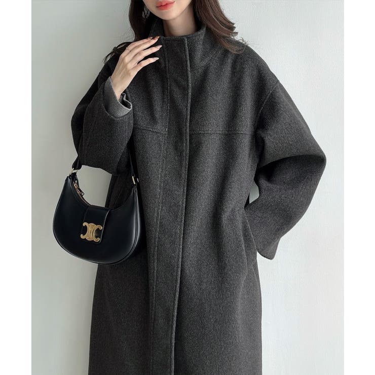 Meiru スタンドカラーロングコート | JUNOAH | 詳細画像11 