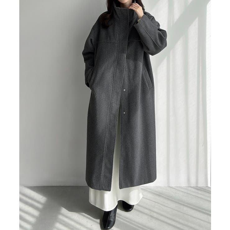 Meiru スタンドカラーロングコート | JUNOAH | 詳細画像6 