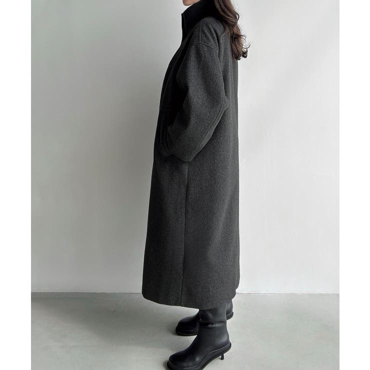 Meiru スタンドカラーロングコート | JUNOAH | 詳細画像9 